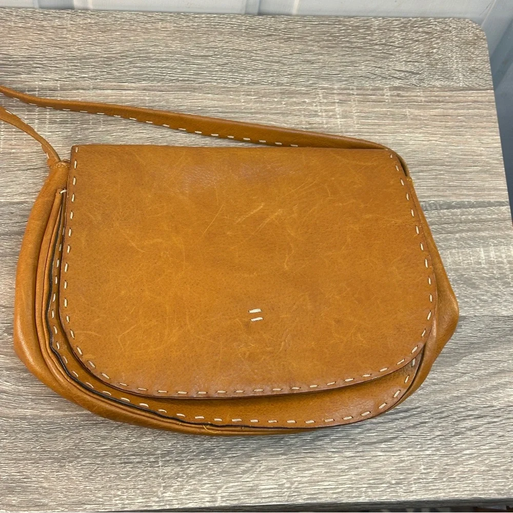ADRIENNE VITTADINI Brown  Leather Saddle Shoulder Bag‎ Vintage